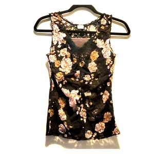 Black Lace Rose Top